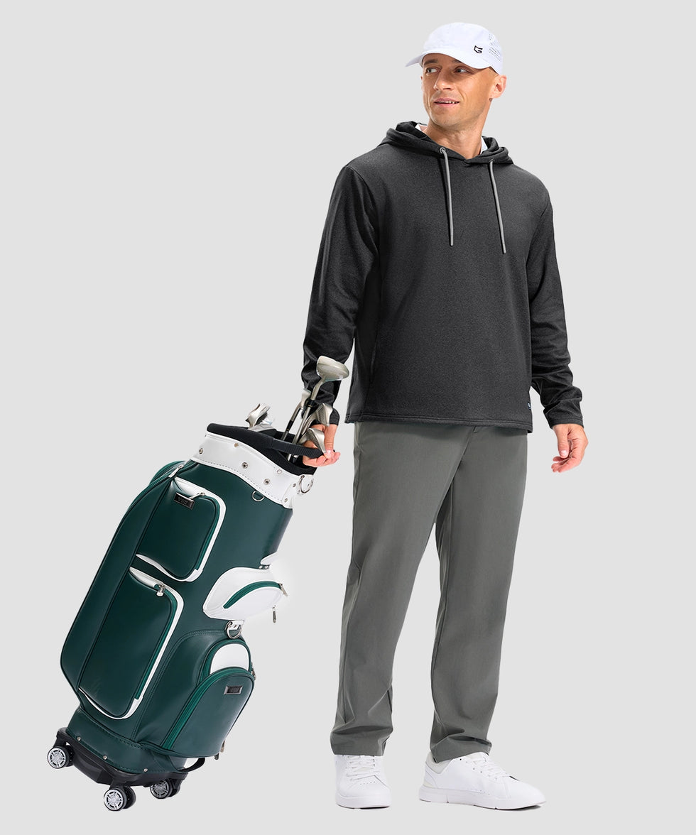 men's fleece-lined performance hoodie in heather black - matching outfits view