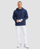 men's fleece-lined performance hoodie in heather dark blue - matching outfits view
