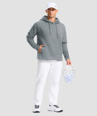 men's fleece-lined performance hoodie in heather light gray - matching outfits view
