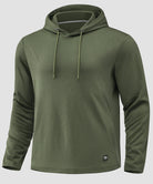 men's fleece-lined performance hoodie in heather olive - front view