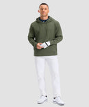 men's fleece-lined performance hoodie in heather olive - matching outfits view