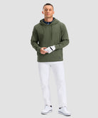 men's fleece-lined performance hoodie in heather olive - matching outfits view