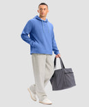 men's fleece-lined performance hoodie in heather royal blue - matching outfits view
