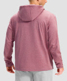 men's fleece-lined performance hoodie in heather rust red - hood detail