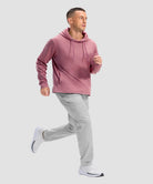 men's fleece-lined performance hoodie in heather rust red - matching outfits view