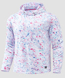 men's fleece-lined performance hoodie in white ink jet - front view