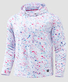 men's fleece-lined performance hoodie in white ink jet - front view