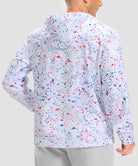 men's fleece-lined performance hoodie in white ink jet - hood detail