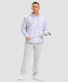 men's fleece-lined performance hoodie in white ink jet - matching outfits view