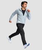 men's fleece-lined with 3 zip pockets sweatpants in black - front view