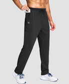 men's fleece-lined with 3 zip pockets sweatpants in black - zipper pocket detail view