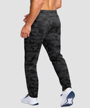 men's fleece-lined with 3 zip pockets sweatpants in gray camo - back view
