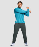 men's fleece-lined with 3 zip pockets sweatpants in gray - side view