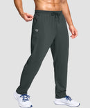 men's fleece-lined with 3 zip pockets sweatpants in gray - zipper pocket detail view
