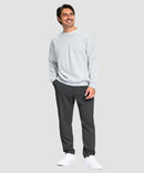 men's fleece-lined with 3 zip pockets sweatpants in heather charcoal - side view