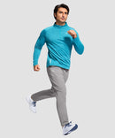 men's fleece-lined with 3 zip pockets sweatpants in light gray - side view