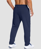 men's fleece-lined with 3 zip pockets sweatpants in navy - back view