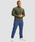 men's fleece-lined zip pockets stretch sweatpants in blue - matching outfits view