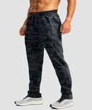 men's fleece-lined zip pockets stretch sweatpants in gray camo - side view