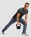 men's fleece-lined zip pockets stretch sweatpants in heather dusty blue - matching outfits view