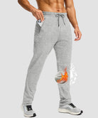 men's fleece-lined zip pockets stretch sweatpants in heather grayish - zip pocket detail view