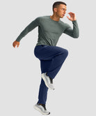 men's fleece-lined zip pockets stretch sweatpants in navy - matching outfits view