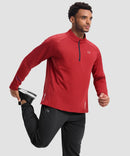 men's fleece quarter zip pullover long sleeve in dark red - matching outfits view
