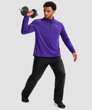 men's fleece quarter zip pullover long sleeve in deep purple - matching outfits view
