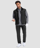 men's fleece quarter zip pullover long sleeve in heather light gray - matching outfits view