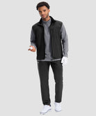 men's fleece quarter zip pullover long sleeve in heather light gray - matching outfits view