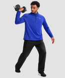 men's fleece quarter zip pullover long sleeve in royal blue - matching outfits view