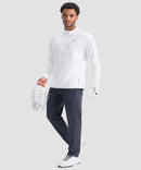 men's fleece quarter zip pullover long sleeve in white - matching outfits view
