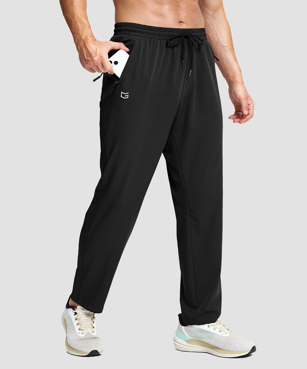 men's lightweight 3-pocket sweatpants in black - pocket detail