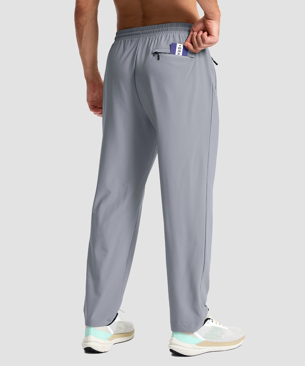 men's lightweight 3-pocket sweatpants in cloudy gray - back view