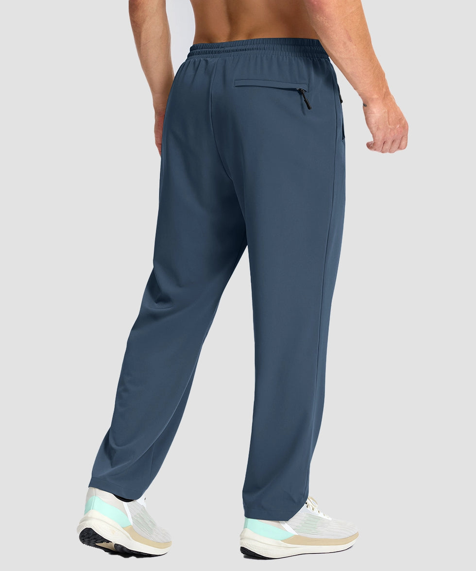 men's lightweight 3-pocket sweatpants in dark blue - back view