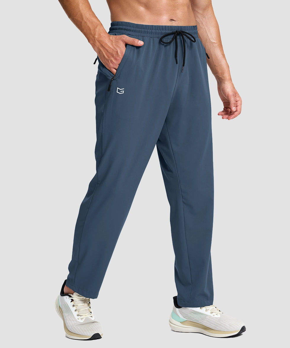 men's lightweight 3-pocket sweatpants in dark blue - pocket detail