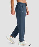 men's lightweight 3-pocket sweatpants in dark blue - side view