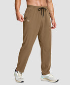 men's lightweight 3-pocket sweatpants in dark khaki - front view