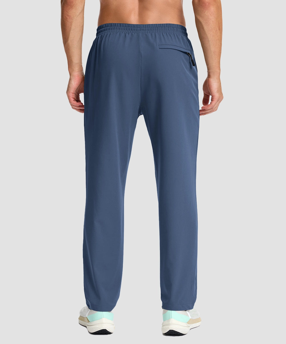 men's lightweight 3-pocket sweatpants in indigo blue - back view
