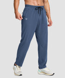 men's lightweight 3-pocket sweatpants in indigo blue - pocket detail