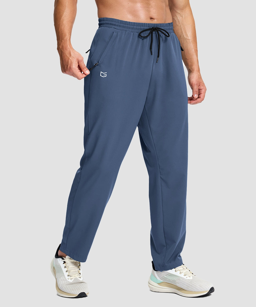 men's lightweight 3-pocket sweatpants in indigo blue - pocket detail