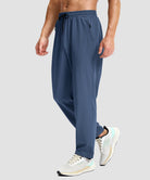 men's lightweight 3-pocket sweatpants in indigo blue - side view