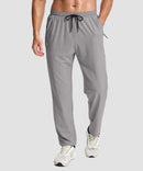 men's lightweight 3-pocket sweatpants in light gray - front view