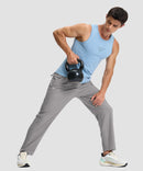 men's lightweight 3-pocket sweatpants in light gray - matching outfits view