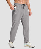 men's lightweight 3-pocket sweatpants in light gray - pocket detail