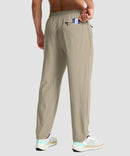 men's lightweight 3-pocket sweatpants in light khaki - back view