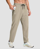 men's lightweight 3-pocket sweatpants in light khaki - pocket detail