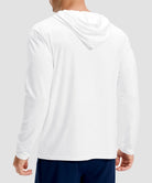 men's lightweight athletic no strings hoodie in white - back view