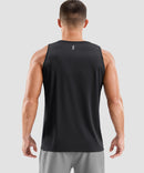 men's lightweight back reflective tank in black - back view