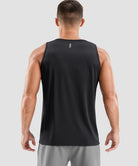 men's lightweight back reflective tank in black - back view